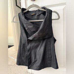Black MARTI Sleeveless Leather Vest